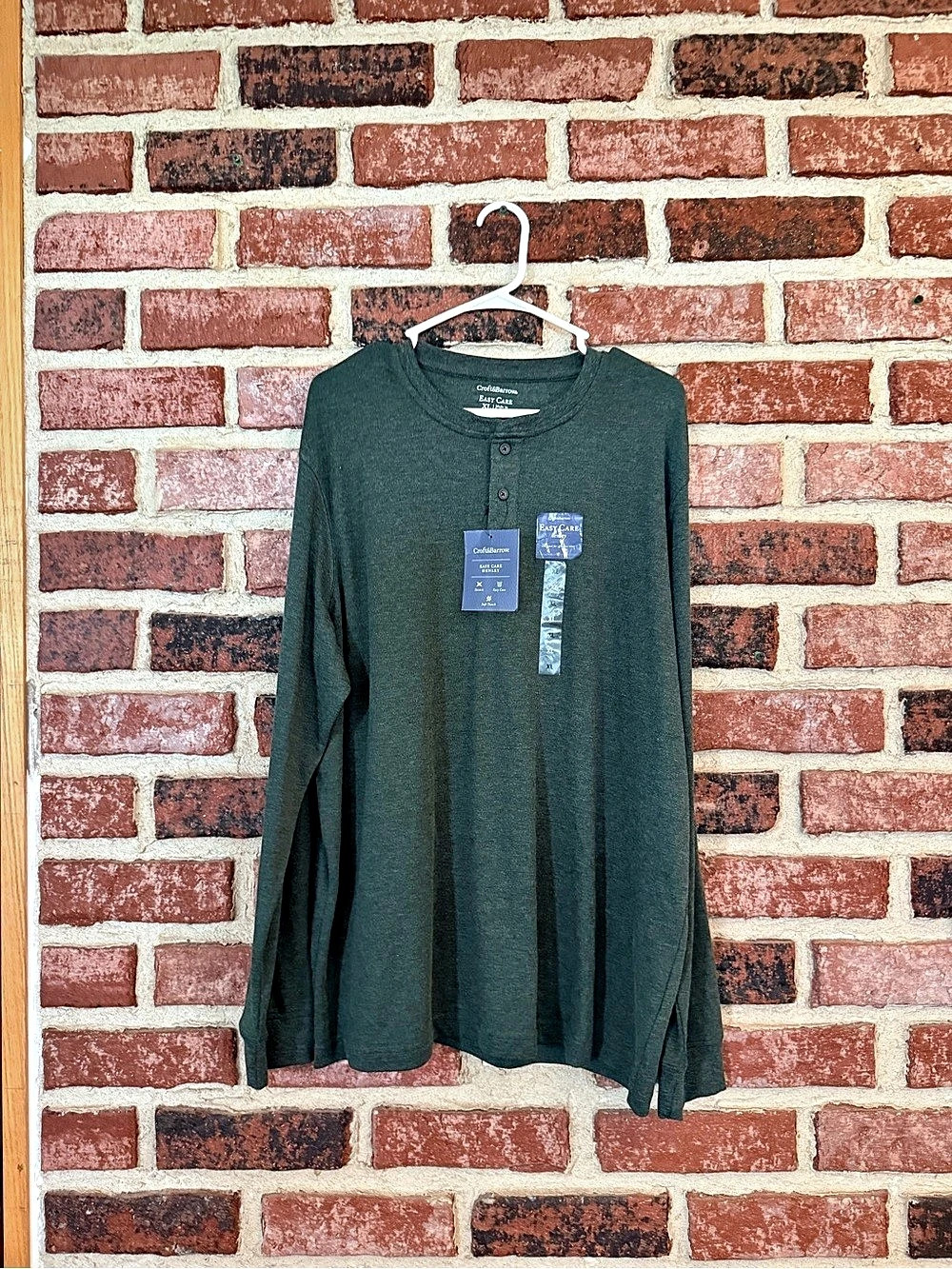 Croft & Barrow Easy Care Long Sleeve Henley Green XL